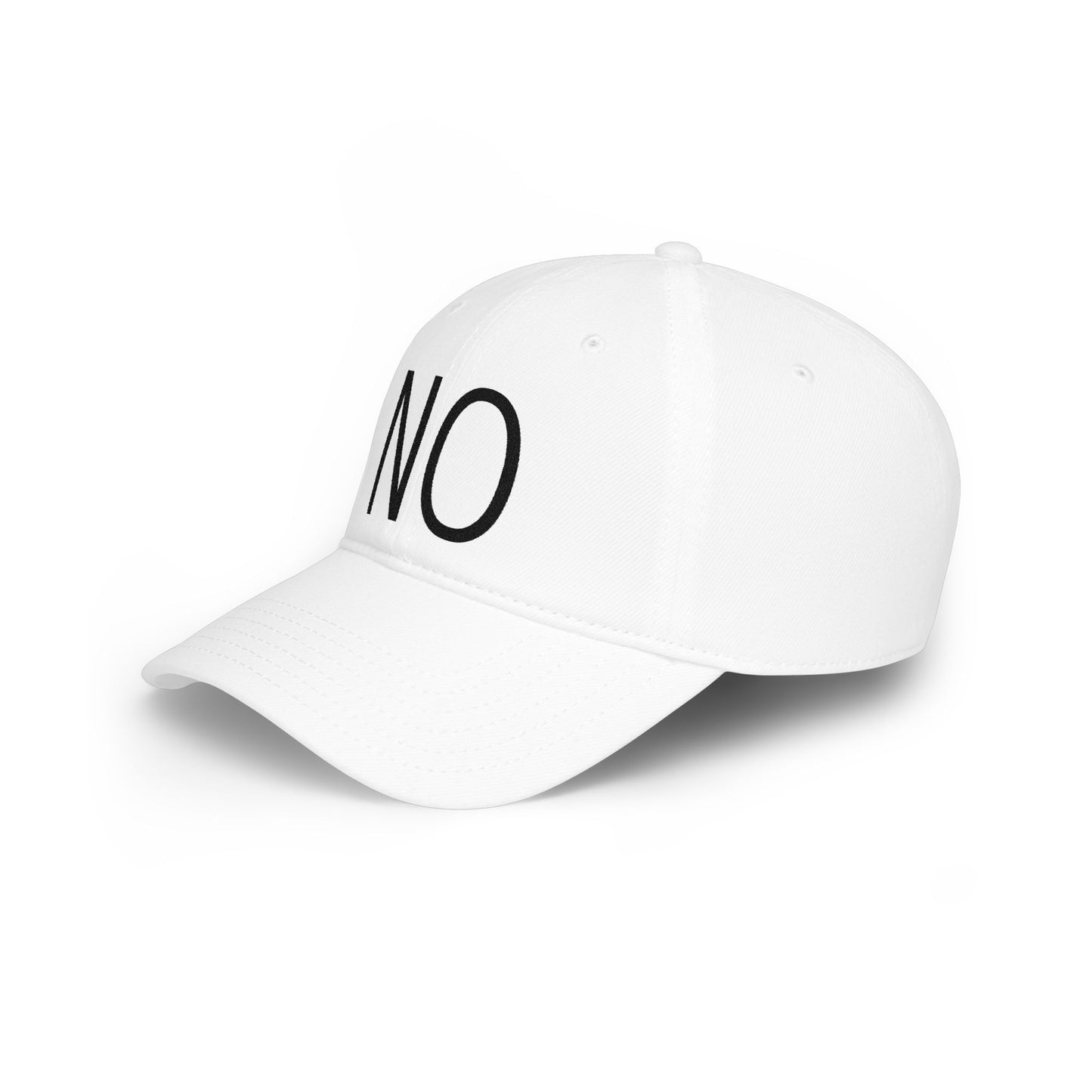 NO Embroidered Cap — Bold Red Low-Profile Baseball Hat