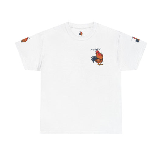 Rooster Graphic Tee — 'F-CAW-F' Funny Farm Animal T-Shirt