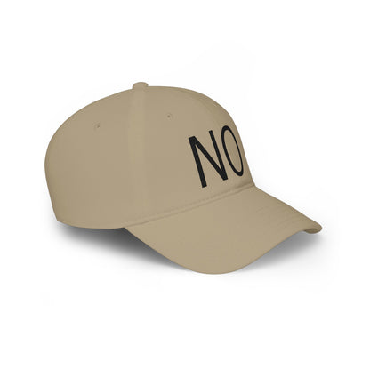 NO Embroidered Cap — Bold Red Low-Profile Baseball Hat