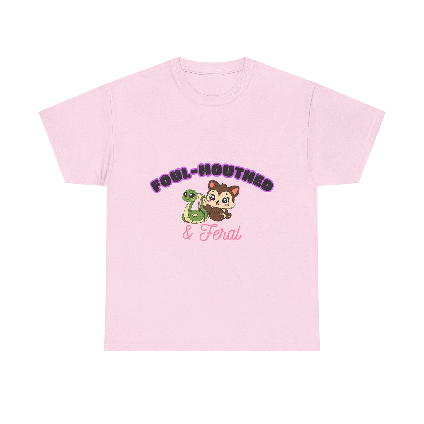 Foul-Mouthed & Feral Tee — Cute Snarky Cat Graphic T-Shirt